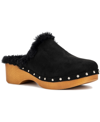 New York And Company Wynna Studded Faux Fur Lined Clog In Black