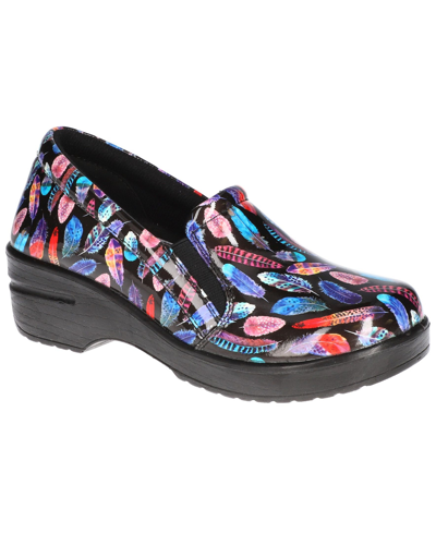 Easy Street Easy Works By  Women's Lyndee Slip Resistant Clogs In Multi Color Sea Life Patent