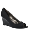 Shop Bandolino Women's Tufflove Peep Toe Wedge Pumps In Black