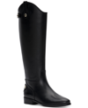 Inc International Concepts Fawne Riding Leather Boots Created For Macys Regular Wide Calf In Black Leather