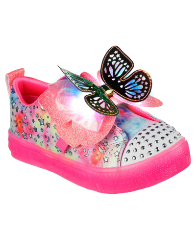 Skechers Little Girls Twinkle Toes- Shuffle Brights Stay-put Light-up Casual Sneakers From Finish Line In Multi