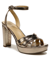 Naturalizer Mallory Ankle Strap Platform Sandal In Luna Metallic Leather