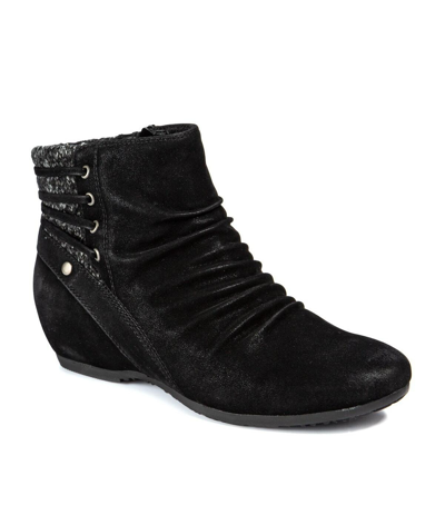 Baretraps Peanut Womens Zipper Wedge Ankle Boots In Black
