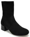 Kenneth Cole Reaction Road Stretch Womens Faux Suede Block Heel Ankle Boots In Black