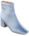 JOURNEE COLLECTION WOMEN'S HAZARA VELVET BLOCK HEEL DRESS BOOTIES