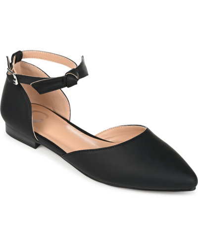 JOURNEE COLLECTION WOMEN'S VIELO BOW ANKLE STRAP FLATS