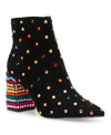 Betsey Johnson Women's Kaydence Block Heel Ankle Booties Women's Shoes In Black Multi