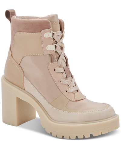 Dolce Vita Women's Collin Lace-up Lug-sole Platform Booties Women's Shoes In Dune
