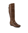 Baretraps Mckayla Womens Faux Leather Wide Calf Knee-high Boots In Brush Brown