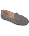 Journee Collection Women's Halsey Perforated Loafers In Grey