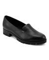 Easy Spirit Women's Geneva Round Toe Casual Slip-on Loafers Women's Shoes In Black Leather
