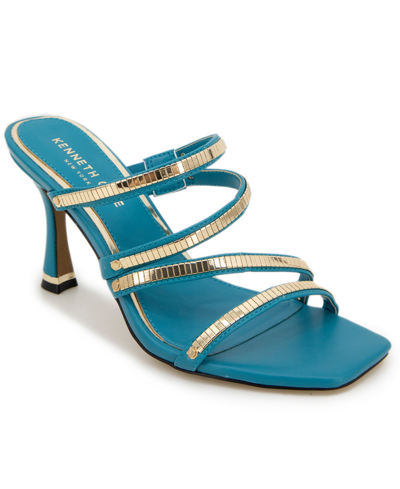 Kenneth Cole New York Women's Blanche Multi Chain Slip-on Dress Sandals Women's Shoes In Teal