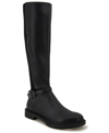 Kenneth Cole Reaction Wind Riding Boot Womens Faux Leather Knee-high Riding Boots In Black
