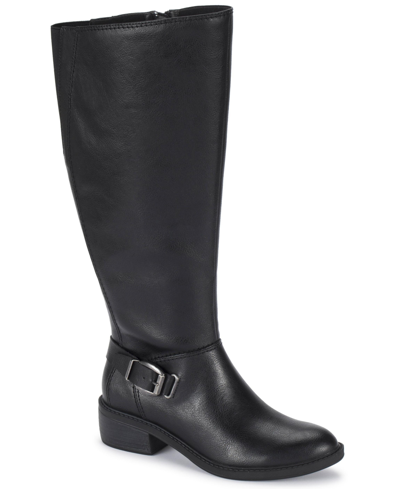 Baretraps Sasson Womens Faux Leather Tall Knee-high Boots In Black