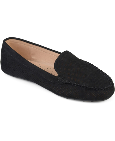 Journee Collection Women's Halsey Perforated Loafers In Black