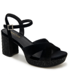 Kenneth Cole Reaction Reeva Platform Womens Criss-cross Front Buckle Ankle Strap In Black