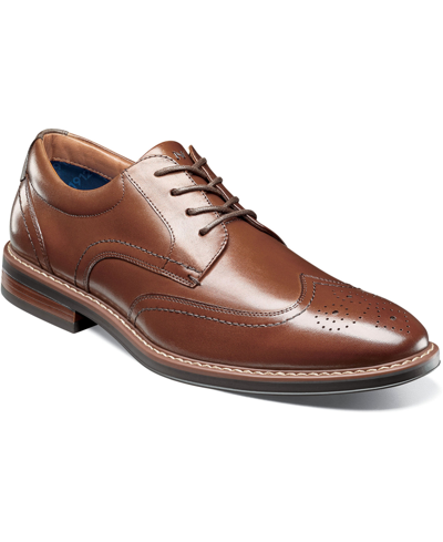 Nunn Bush Men's Centro Flex Plain Toe Oxfords Men's Shoes In Cognac