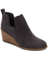 Toms Kallie Womens Faux Suede Slip On Wedge Boots In Grey
