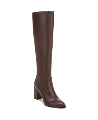 Franco Sarto Katherine Wide Calf High Shaft Boots In Brown Faux Leather