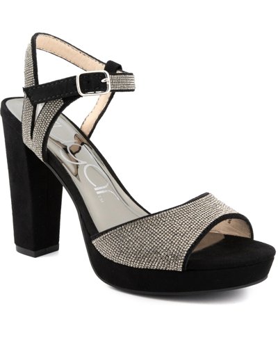Sugar Women's Prisila High Heel Sandals In Black Microsuede