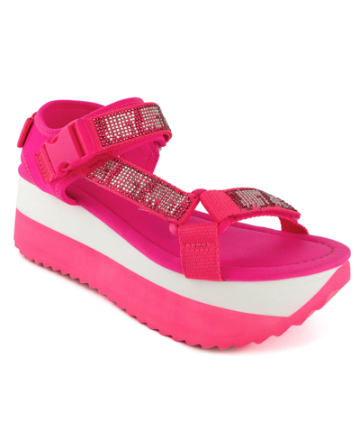 Juicy Couture Women's Izora Flatform Sandals Women's Shoes In Bright Pink