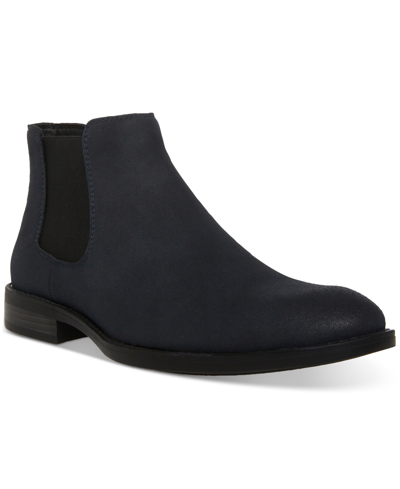 Madden Men Men's Maxxin Mid Height Chelsea Boot Men's Shoes In Navy Suede | ModeSens