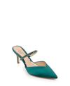 Jewel Badgley Mischka Women's Jan Evening Mule Women's Shoes In Emerald Green Satin