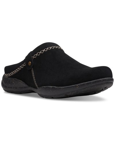 Clarks Women's Roseville Echo Clogs Women's Shoes In Black Suede