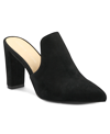 Adrienne Vittadini Nella Faux Leather Pointed Toe Block Heel Mule In Black