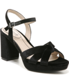 Lifestride Lucky Block Heel Platform Sandal In Black Velvet