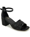 Kenneth Cole Reaction Mix X-band Womens Faux Suede Dressy Block Heel In Black