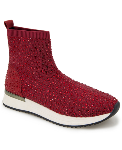 Kenneth Cole Reaction Cameron Jewel High Top Womens High Top Slip On Casual And Fashion Sneakers In Red