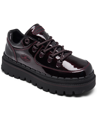 Skechers Women's Jammers - Cool Block Fashion Lace-up Platform Casual Shoes From Finish Line In Burgundy