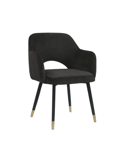 Acme Furniture Applewood Accent Chair In Black Velvet And Gold-tone