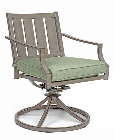 Agio Set Of 6 Wayland Outdoor Swivel Chairs, Created For Macy's In Outdura Grasshopper