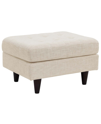 Modway Empress Upholstered Fabric Ottoman In Oatmeal