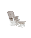 Afg Baby Furniture Alice Glider Chair And Ottoman With Pillow, Set Of 3 In White