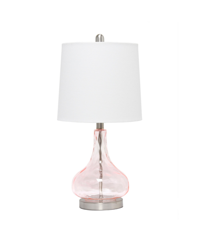 Lalia Home Rippled Table Lamp With Fabric Shade In Rose Quartz
