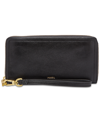 FOSSIL LOGAN LEATHER ZIP AROUND CLUTCH WALLET