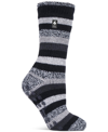 Heat Holders Women's Petunia Stripe Crew Slipper Socks In Black