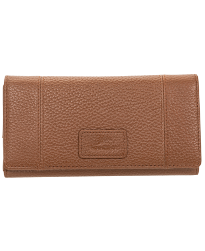 Mancini Women's Pebbled Collection Rfid Secure Trifold Wing Wallet In Camel