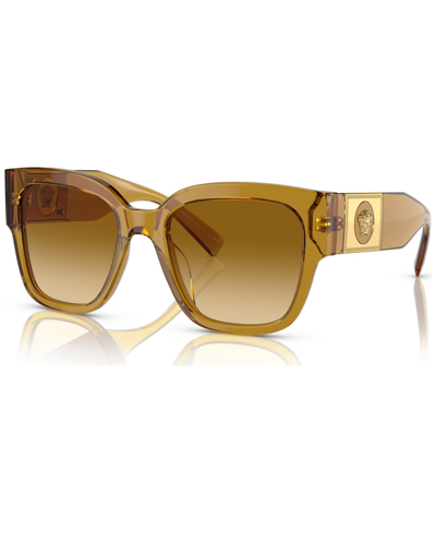 Versace Medusa Gradient Square Acetate Sunglasses In Light Yellow Gradient Ochre