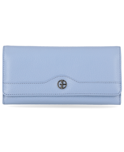 Giani Bernini Pebble Leather Receipt Wallet, Created For Macy's In Chambray