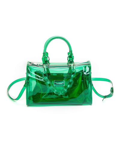 Like Dreams Clear Chain Barrel Handbag In Green
