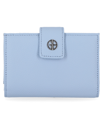 Giani Bernini Framed Indexer Leather Wallet, Created For Macy's In Chambray