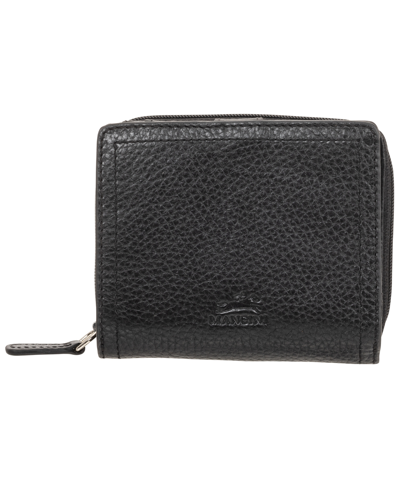 Mancini Women's Pebbled Collection Rfid Secure Mini Clutch Wallet In Black