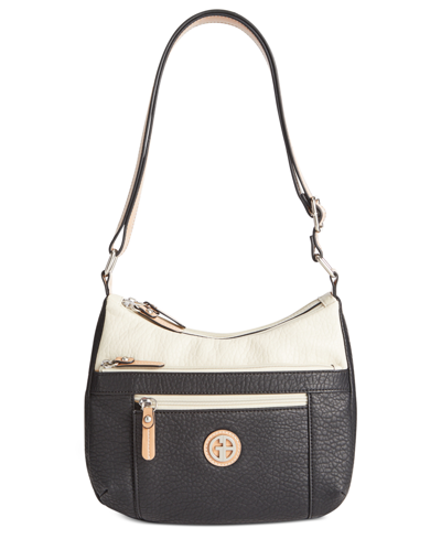 Giani Bernini Colorblock Pebble Hobo, Created For Macy's In Black,ivory,silver