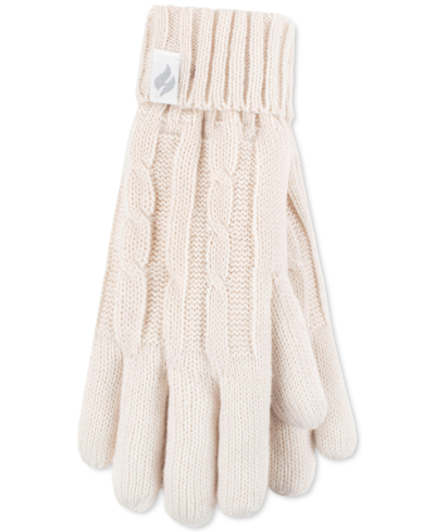 Heat Holders Women's Amelia Solid Cable-knit Gloves In Buttercream