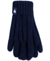 Heat Holders Women's Amelia Solid Cable-knit Gloves In Navy