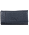 Mancini Women's Pebbled Collection Rfid Secure Trifold Wing Wallet In Navy